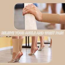 2 Pcs Ankle Gel Sleeve Padded Skate Guards Elastic Ankle Wrist Protector Brace Ankle Compression Sleeve Foot Support Socks Figure Skating Hockey Running Riding - Beige - View 7