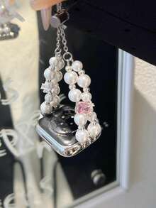 1 件女式猫眼珍珠粉钻金属链式表带，兼容 38/40/41/42/44/45/46/49 毫米，兼容 表带 Ultra/Se10/9/8/7/6/5/4/3/2/1 - 方鑽 - 查看 12