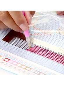 Linijka do malowania diamentami 5D z 240 pustymi kratkami – narzędzie do haftu DIY do okrągłych zestawów do malowania diamentami