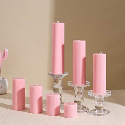 5-20厘米大豆蜡柱状蜡烛 - 现代棉芯装饰，适用于婚礼、水疗中心、教堂和家庭 - 是送给挚友和女性、卧室装饰、家居装饰、女性礼物、生日礼物、婚礼请柬、派对装饰的理想选择