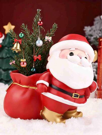 Santa Claus Christmas Gift Money Box, Apple Pen Holder Decoration, Decorative Items, Christmas Gift Table Creativity, Cute Christmas Bird Decoration, Table Decoration, Living Room Decoration, Bedroom, Kitchen Decoration, Exquisite Small Gifts, For Friends And Partners