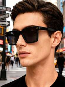 1 pieza Gafas de moda de estilo bohemio retro cuadradas, modelo básico adecuado para deportes, pesca, vacaciones, viajes, conducción, calle, playa, , actividades al aire libre, golf, conducción, festivales, salidas, senderismo, ropa de calle, fiestas, protección solar, elegante atuendo para salidas familiares, viajes, vacaciones, verano, playa, vacaciones, al aire libre, viajes - Multicolor - Ver 1