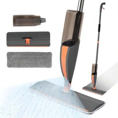 EstiloMopa En Spray, Mopa Spray En Seco Y HúMedo, Mopa Trapeador Con 400ML Atomizador, Cabezal Giratorio 360 ° , 1 Rascador, Para Hogar Suelos De Madera Y MáRmolVersióN Mejorada