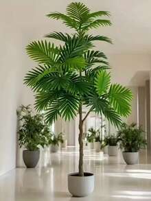 Conjunto artificial de 3 en 1 de árbol de palma ultra realista con Monstera y Ave del Paraíso - Plantas de palma de areca falsas de 90-120 cm de altura, decoración tropical de plástico para interiores/exteriores para el hogar, jardín, boda y fiesta, árboles falsos de bajo mantenimiento para sala de estar, oficina, patio, balcón y decoración de eventos (diseño resistente al agua + idea de regalo perfecta para inauguración de casa/cumpleaños)