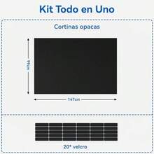 Pelcula Opaca Para Ventana De Dormitorio, Las cortinas opacas porttiles vienen con 20 correas de, Adecuado para cortinas opacas temporales cuando se viaja en vehculos recreativos 147*254cm - 147*99 cm - Ver 1