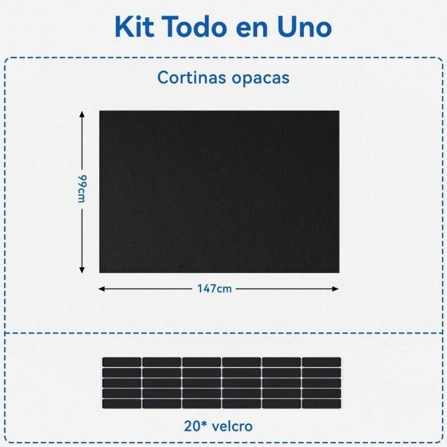 Pelcula Opaca Para Ventana De Dormitorio, Las cortinas opacas porttiles vienen con 20 correas de, Adecuado para cortinas opacas temporales cuando se viaja en vehculos recreativos 147*254cm - 147*99 cm - Ver 1