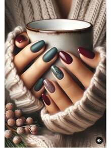 24 Pieces/Random Delivery - High-End Salon-Grade Press-On Nails - Short Square Full-Coverage False Nails, Solid Color Nails, Almond-Shaped Press-On Nails, Coffin-Shaped Nails, Oval Nails. Various Nails, Press-On Nails, Nail Art Supplies, Suitable Women And Girls Who Love Beauty, Improve Themselves, And Be Good To Themselves/Manicure (Random Delivery);