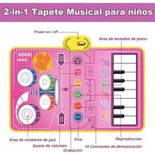 Tapete Musical para Niños, Tapete de Piano Alfombrilla Teclados de Piso Plegable Manta de Musicale Electrónico de Baile, Juguete Didactico Regalo - Rosa - Ver 3