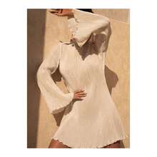 Long Sleeve Dress - Cream - View 3