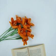 onEternal Handmade Crochet Tulip Flower Branch Eternal Flower Yarn Flower Home Decor Gift Floral Bouquet