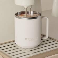 1 pieza Taza de café de acero inoxidable 304 de doble pared de 500 ml con tapa y asa, taza de agua aislada de doble capa portátil resistente a quemaduras, taza térmica sellada para leche y café, vaso, taza para beber de gran capacidad, adecuada para estudiantes y adultos en la escuela, oficina, campamento al aire libre, picnic, viaje