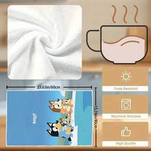 [Bluey Towel Set] 2/4/6/8/10/12pcs Christmas Towel Set - Holiday Decor, Bathroom And Kitchen Towels, Bluey Printed Pattern - Super Soft & Microfiber Fabric, Suitable For Christmas Party Decor, Gifts, Home Use - Quick Dry & Easy Care, Christmas Blue Theme, Fabric, Daily Decor, Home Decor, Christmas Kitchen Towels Shower Towels For Beaty Salon, Hotel Sports,Home Essentials, Towel, Skin Care