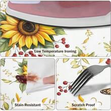Water-Resistant Round Tablecloth With Elastic Edge For 40-44" Tables - Fresh-sunflower - View 7