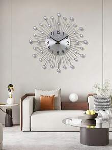 创意满天星挂钟，现代简约，15 英寸 (~38cm)/12.6 英寸 (~32cm)/19.3 英寸 (~49cm)/23.2 英寸 (~59cm) 静音铁艺欧式时钟适用于客厅装饰，需要电池，无滴答声，铁艺轻奢时钟适用于客厅、房间和入口的墙壁装饰。,家居装饰,房间装饰