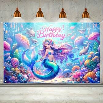 71X43 英寸聚酯纤维生日快乐横幅 - 充满活力的派对墙壁装饰和背景，非常适合庆祝活动