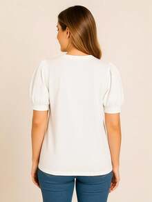 Women's Princess Puff Sleeve Blouse - White - View 3