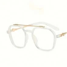 1 Pair Fashion Black Square Metal Frame Glasses| Zinc Alloy| Blue Light Blocking Lenses| Computer Usage| Vintage Style - 黑色 - 查看 7