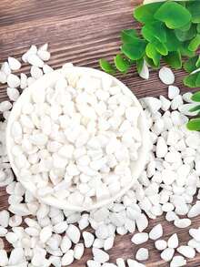 800/1600/3200/8000 件天然白色石子，适用于花瓶填充、多肉植物装饰、禅意花园石 - 光滑圆形装饰砾石，适用于水族馆景观美化、室内绿化、桌面布置、现代斯堪的纳维亚家居和婚礼中心装饰配件 - 白色 - 查看 12