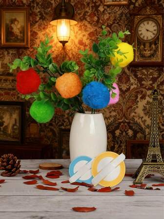 1 Set DIY Sweater Pompom Maker Handheld Knitting Loom Wool Craft Tool Manual Weaving Machine Colorful Plastic Yarn Ball Maker For DIY Knitting And Handmade Projects