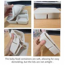 婴儿 4 格 6 格 12 格硅胶食物托盘，婴儿喂养食品储存冷冻托盘，可放入烤箱