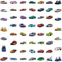 50pcs Stylish Cartoon Sports & Supercar Vinyl Stickers - Waterproof, Reusable Decals For Skateboard, Toys Etc. - Mixed Colors - Multicolor - View 7