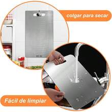 Tabla de cortar de acero inoxidable Tabla de cortar de cocina para carne, fruta y verdura Tabla de cortar multifuncional de cocina 34 * 23cm Mediana 34 * 23cm - 18 cm de largo x 15 cm de ancho - Ver 5