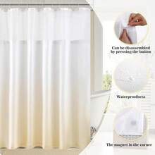 Waffle Weave Shower Curtain With Snap-In Fabric Liner Set, Hotel Style, Slub Textured Shower Curtain, 12 Metal Hooks Included, Waterproof Washable Heavyweight Fabric, Yellow, 72" W X 72" H{"Color_name":"WaffleYellow","Size_name":"72\"Wx72\"L(Packof1)"} - 多色29 - 查看 4