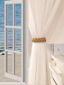 1/2 Stück Vorhanghalter, elegante und modische flexible Jutefensterbehandlung Halter, handgeflochtene Vorhangbänder Gardinenklemmen Heimgebrauch Außenbereich Schlafzimmer Büro dekorative Vorhanghalter Heimdekoration - Verschiedenfarbig - Übersicht 3