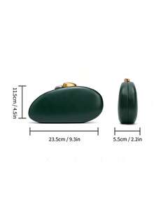 2025 Women's New Shoulder Diagonal Chain Acrylic Shell Shaped Clutch Bag, Fashion Wedding Party Evening Handbag - Dark Green - View 3