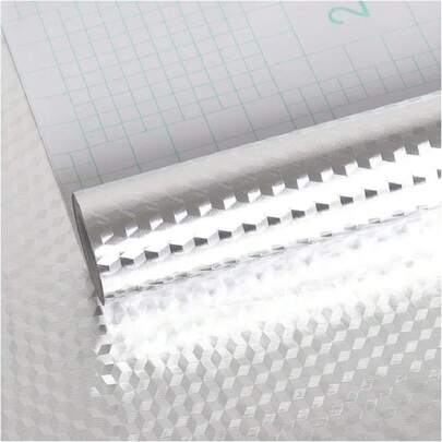 Kitchen Backsplash Wallpaper Stickers Oil Proof Waterproof Sticker Stainless Steel Contact Paper Self Adhesive Waterproof Aluminum Foil Stove Stickers Kitchen Wall Stickers 15.7"X118",23082335