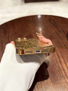 Luxury Shiny Glitter Gold Phone Case Compatible With Iphone 17 Pro Max/17 Pro/17 Air/17/16e, Full Coverage Anti-Drop, Minimalist Acrylic Hard Shell - Gold-for IPhone 17 Series - View 6
