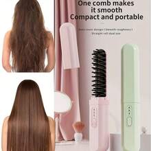 RAF 双功能便携式直发器/卷发器，USB充电式负离子美发梳，防烫充电，适合旅行，是送给女性的理想礼物。2200mAh电动直发梳，多功能直发器，负离子防烫造型工具，直发梳，情人节和圣诞节送给家人和朋友的最佳节日礼物。