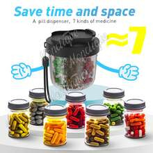 7-Compartment Pill Organizer, Pill Box Suitable For 7 Days/Week, 7 Large Compartments Portable Supplement Container, Large Capacity Plastic Travel Pill Box, Available In Large And Medium Sizes - Multicolor - View 5