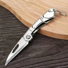 Stainless Steel Folding Knife Emergency Camping Trail High Resistance Fishing Hiking BW7330 - 銀色 - 查看 10