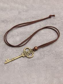 1 buc colier cu pandantiv metalic vintage cu mărgele, lanț lung cu frânghie de ceară neagră, colier metalic minimalist gotic la modă, stil hiphop, colier pentru cupluri