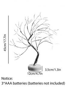 1 Stück LED Kupferdraht Baum Licht - USB & Batterie betrieben, warmweißes Licht, USB oder Batterie betrieben (USB-Kabel enthalten, Batterien nicht enthalten), Weihnachts-Innenbeleuchtung, Nachtlicht für Kinderzimmer, Feiertags-Dekoration für Halloween/Weihnachten, Heimdekoration, Wanddekoration, Küchendekoration, Spielzimmer-Dekoration, Party-Dekoration - Baumlicht aus Kupferdraht - Übersicht 10