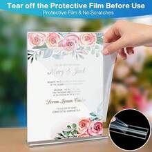 Paquete de 6 Soportes Acrlico para Letreros de 8, 5x 11 Pulgadas, A4 Soporte de Papel Transparente de Doble Cara, Soportes Verticales Acrlicos para Oficina, Negocios, Mens, Bodas, Fiestas - 5 x 7-6 piezas - Ver 5