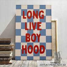 1pc Long Live Boyhood  Framed Wall Art - Canvas Prints Poster, Ready To Hang - Home Decor, Ideal For Home, Office Wall Decor, Family Gift, Living Room Bedroom Wall Decor - 彩色 - 查看 1