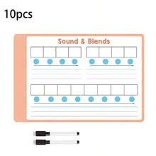 hoojojo 5/10 Placas de Aprendizado de Pinyin, Cartões Dupla Face Apagáveis, Atividade de Prática de Mistura de Sons, Materiais de Aprendizado de Inglês, Quadros Brancos Interativos, Ferramentas Educacionais Domésticas, Materiais Didáticos Recomendados por Professores, Presentes de Papelaria Criativa, Itens Essenciais de Volta às Aulas, Adequado para Famílias, Salas de Aula e Festas