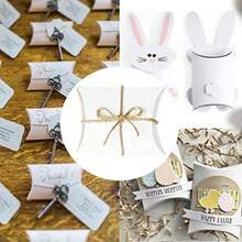 50 Pieces Paper Pillow Boxes Party Gift Pillow Box Pillow Candy Boxes Wedding Favour Pillow Box With 50 Jute Rope For Birthday Wedding Anniversary Christmas Party Decoration White