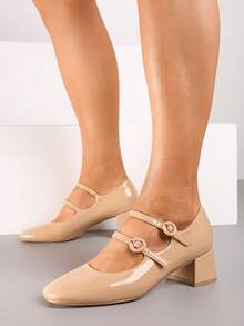 Décolleté Mary Jane lucidi da donna, casual per lavoro/ufficio, adatti per primavera/autunno