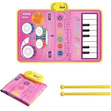 Tapete Musical para Niños, Tapete de Piano Alfombrilla Teclados de Piso Plegable Manta de Musicale Electrónico de Baile, Juguete Didactico Regalo - Rosa - Ver 2