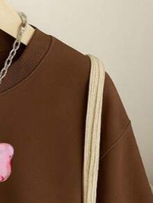 Women Sweatshirts - 駝色 - 查看 3