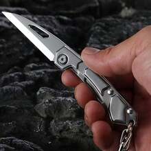 Stainless Steel Folding Knife Emergency Camping Trail High Resistance Fishing Hiking BW7330 - 銀色 - 查看 3