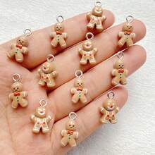 16/26 szt. Eleganckich, miniaturowych zawieszek z motywem piernikowego ludzika z żywicy z kreskówkową grafiką – różne zawieszki do naszyjników, bransoletek, kolczyków, breloków i dekoracji opakowań – perforowane, idealne jako dodatek do prezentów, prezent świąteczny