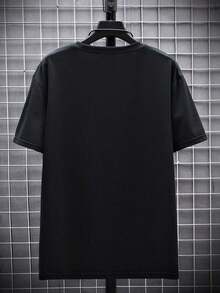 Men's T-Shirt Printed Palm Simple Hangloose Plus Size Premium Cotton Comfortable - Black - View 3