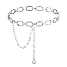 Metal Link Chain Belt, Adjustable Chunky Thick Waist Link Belt Women Waist Chain For Jeans Dresses{"Color_name":"Silver"} - Bạc - Xem 1