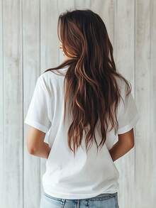 Fight With Beauty Sword And Cherry Blossom Graphic T-Shirt For Women - Elegant Floral Design, Casual Summer Top, Perfect Gift For Valentine's Day, Mother's Day, Or Birthday,220g - 白色 - 查看 2