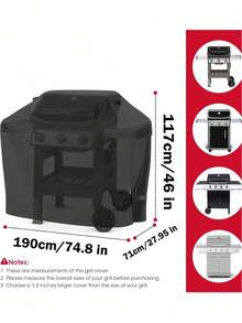 1pc Grill Cover, Multi-Size Options, ICOVER Waterproof BBQ Gas Outdoor Grill Cover For Small Gas Grill, Polyester Easy Open/Close, Dust-Proof & Fade-Resistant, Adjustable Hem Drawstring, Black, Suitable For Weber, Char-Broil, Nexgrill And More