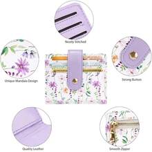 Small Wallets For Women Slim Minimalistfor Bifold Credit Card Holder For Pocket Or Purse, White Daisy{"Color_name":"WhiteDaisy"} - 多色8 - 查看 8